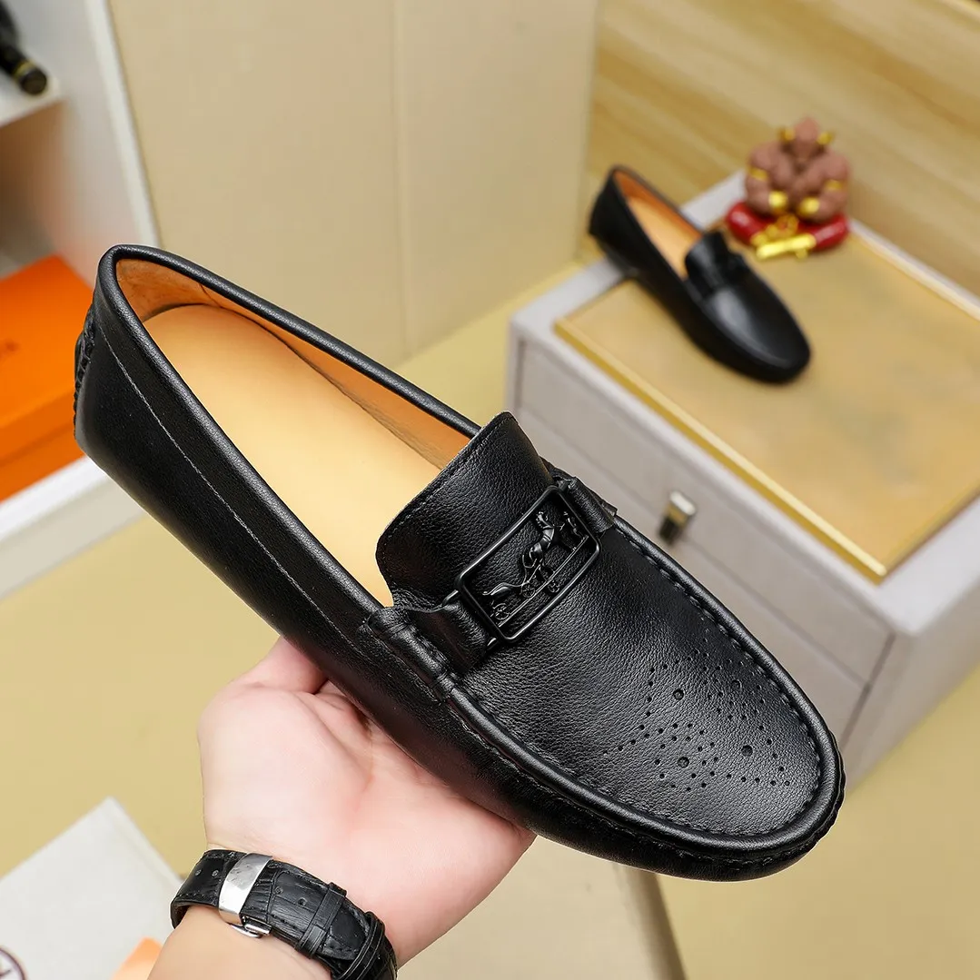 Men's shoes 💰360 🕷🕷【HERMES】The same style as Hermès counters🇨🇳Classic slip-on shoes 1:1 mold opening💯Original quality🍓Using imported first-layer cowhide🍅Pigskin lining🌶🌶Super high-end men's leather shoes🇨🇳Solid and stable, very special🍇 Color, code number 38-44 (customized at 45.46)...